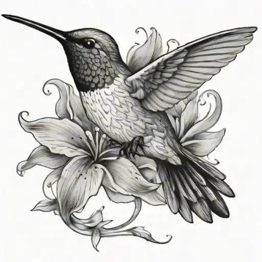 humming bird tattoo design idea