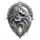 raven skull tattoo design idea