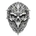 raven skull tattoo design idea