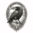raven flying tattoo design idea