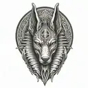 Anubis head  tattoo design idea