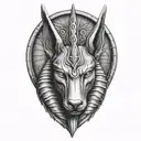 Anubis head  tattoo design idea
