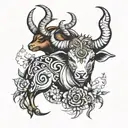 taurus and capricorn fusion design combining tattoo design idea
