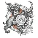 taurus and capricorn fusion design combining tattoo design idea