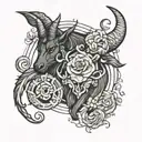 taurus and capricorn fusion design combining tattoo design idea