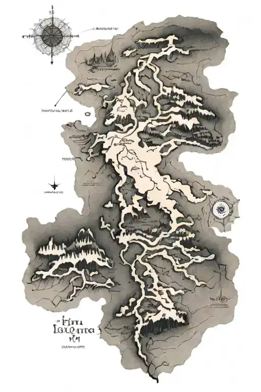 Lord of the rings map topo map tattoo design idea