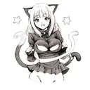 titties and cats tattoo design idea