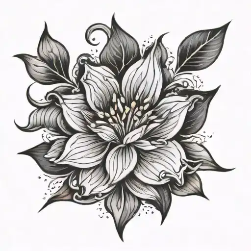 'blooming flower' or 'radiant, white' زهرة tattoo design idea