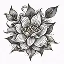 'blooming flower' or 'radiant, white' زهرة tattoo design idea