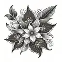 'blooming flower' or 'radiant, white' زهرة tattoo design idea