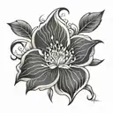 'blooming flower' or 'radiant, white' زهرة tattoo design idea