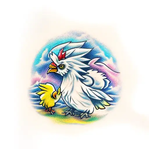Yellow Chocobo from Final Fantasy tattoo design idea