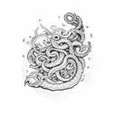 kraken taking down a ship tattoo design idea