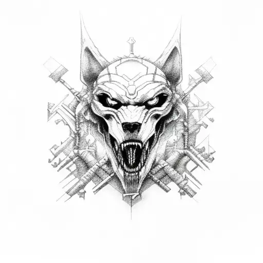 fenrir crossbones tattoo design idea