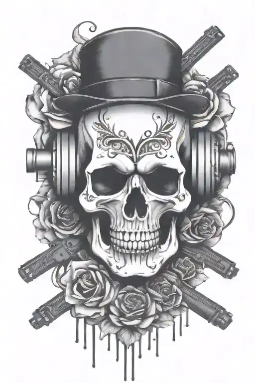 less guns add some roses tattoo design idea