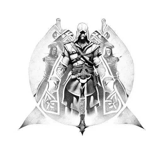 assassins creed viking pirate flag tattoo design idea