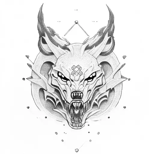fenrir crossbones tattoo design idea