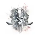 viking assassins creed skulland crossbones tattoo design idea