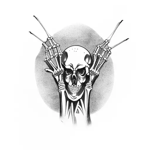 hand skeleton  tattoo design idea