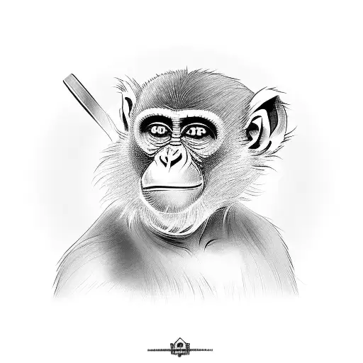 A cooking utensil shaped like a monkey tattoo design idea