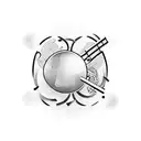 A handball player surrounded by musical notes tattoo design idea