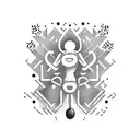 A handball player surrounded by musical notes tattoo design idea