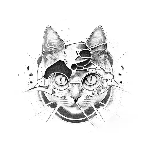 tecnolology , science ,physics , cats tattoo design idea