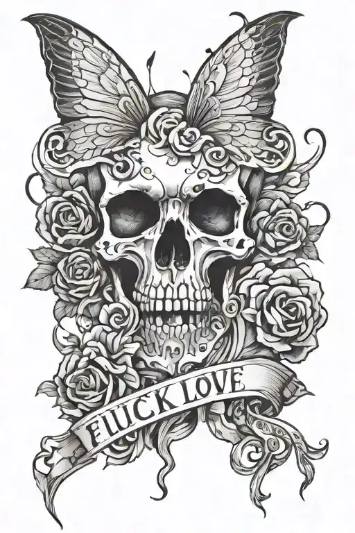 FUCK LOVE  tattoo design idea