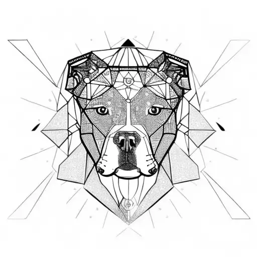 pitbull with quartz crystals  tattoo design idea