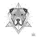 pitbull with quartz crystals  tattoo design idea