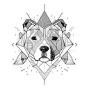 pitbull with quartz crystals  tattoo design idea