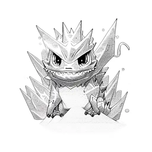 Pixelated Charmeleon tattoo design idea