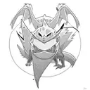 Suiryu battling Charmeleon tattoo design idea