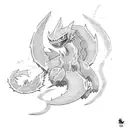 Suiryu battling Charmeleon tattoo design idea