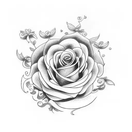 ramo de flores tattoo design idea