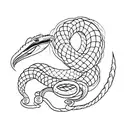 cobra com espada e borboleta tattoo design idea