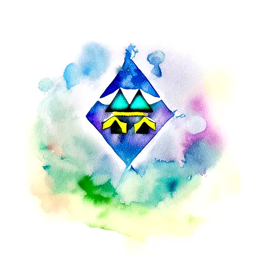 Zelda Triforce water color tattoo design idea