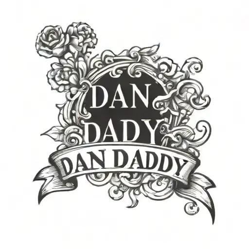 Dan is daddy text tattoo design idea