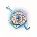 Engine combustion with pistons tattoo design idea