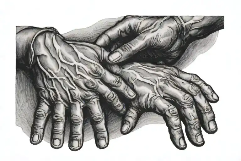 Sistine Chapel Hands tattoo design idea