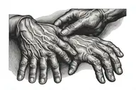 Sistine Chapel Hands tattoo design idea