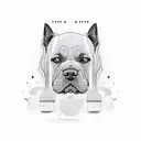 cane corso minimal 3d tattoo design idea