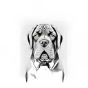 cane corso minimal 3d tattoo design idea