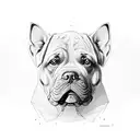 cane corso minimal 3d tattoo design idea