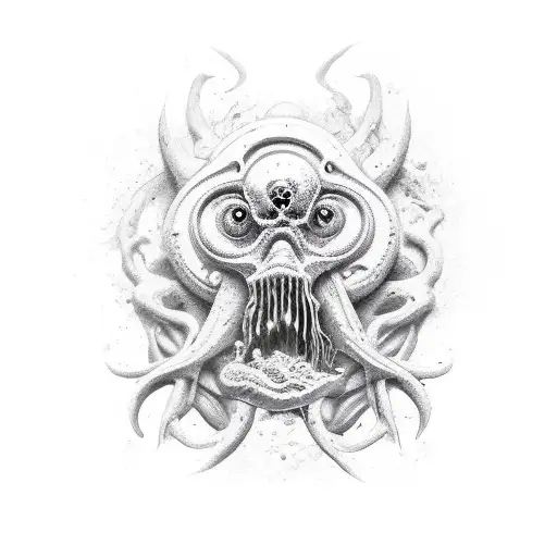 polvo com uma arma tattoo design idea