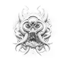 polvo com uma arma tattoo design idea