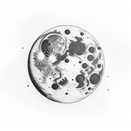 moon with a thin line below tattoo design idea