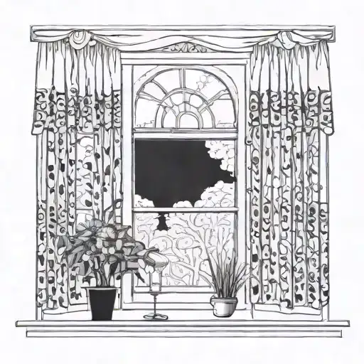 Regency window design tall narrow sash windows with multiple panels around the window frame curtains willow tree view tattoo design idea