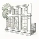 Regency window design tall narrow sash windows with multiple panels around the window frame curtains willow tree view tattoo design idea