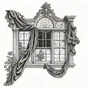 Regency window design tall narrow sash windows with multiple panels decorative molding around the window frame curtains  tattoo design idea